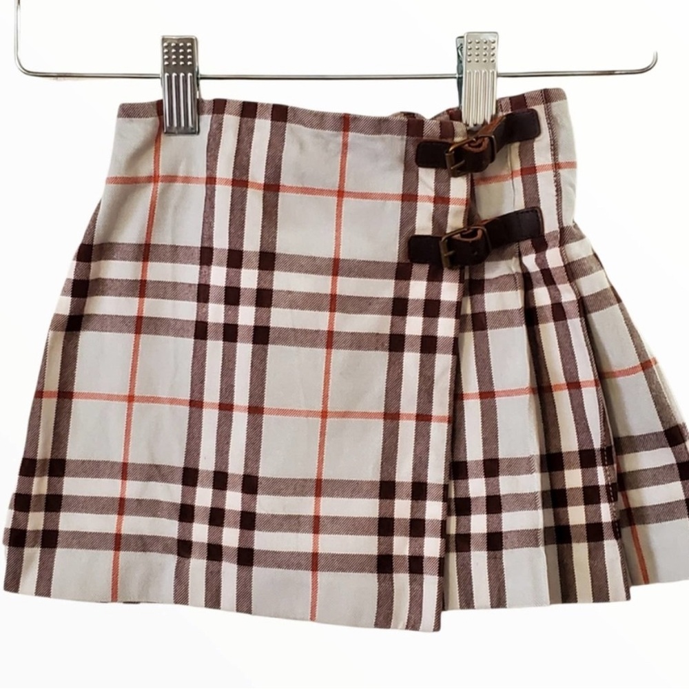 Burberry toddler girl wrap plaid skirt